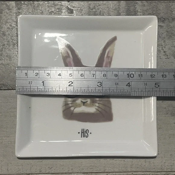 Grace's Teaware, Whimsical Bunny His & Hers Trinket /‎ Serving Small Plates - Picture 4 of 11